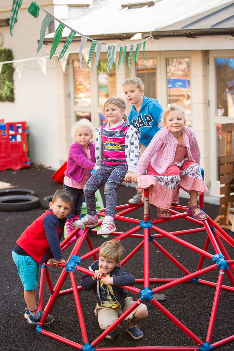 Children on a Playframe